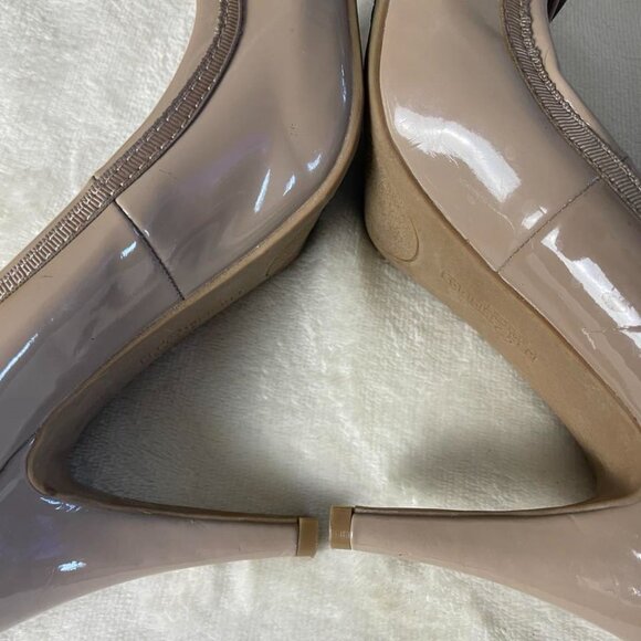 GUC Fergalicious Nude/Tan Open Toe Pumps size 7.5 - Picture 5 of 7